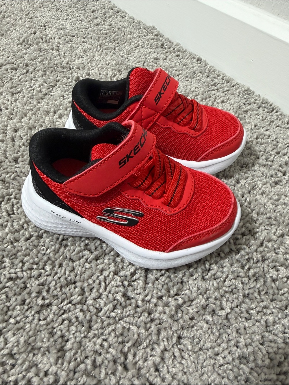 Skechers Baby Red Mesh Athletic Sneakers
